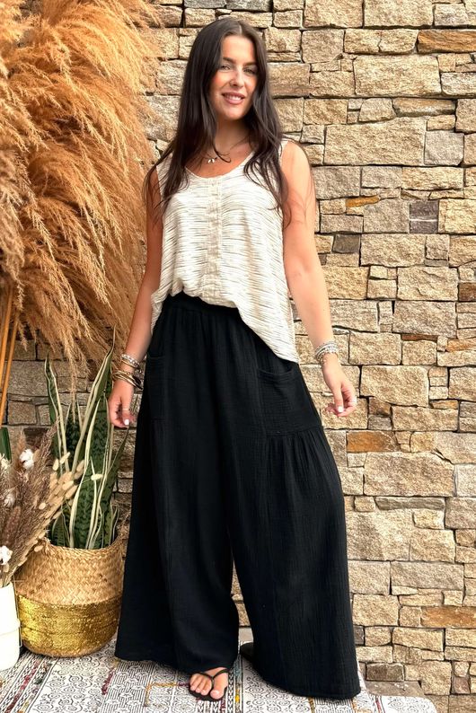 Pure Cotton Santos Quinn Culotte Pant Black /14 =